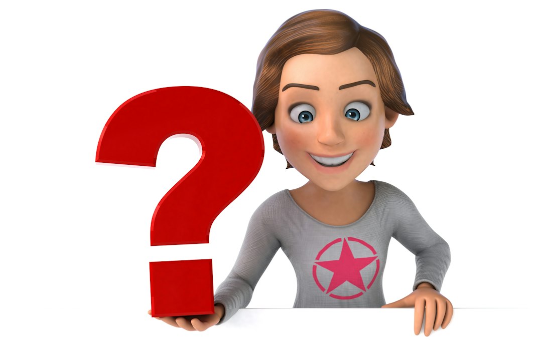 a woman holding a sign with a question mark on it webinar faq, questions, simple answers