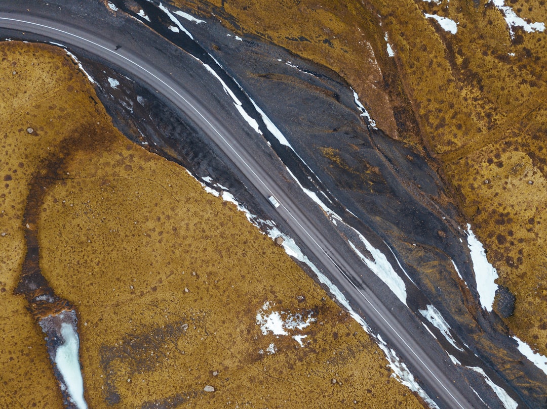 aerial photography of asphalt road road design, terrain model, survey data