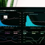 graphs of performance analytics on a laptop screen server migration, cpanel dashboard, website files