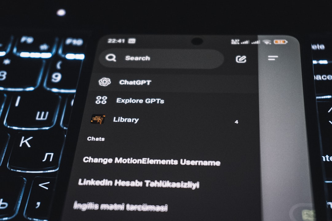 Smartphone screen displaying chatgpt interface on keyboard android messages, pdf attachment, rcs settings