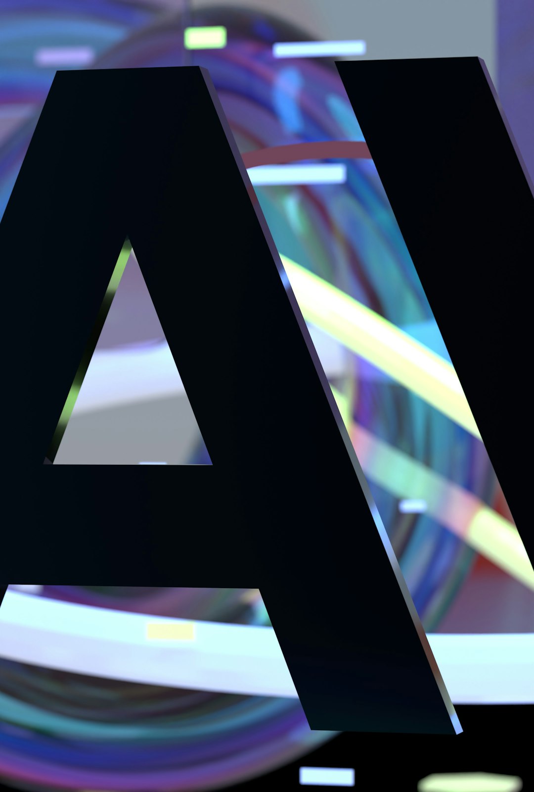 A large letter a with a colorful, abstract background ai startup logo, geometric mark, base44 concept