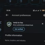 Account preferences screen with verification prompt personal data profile, address search, privacy risk