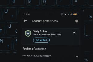 Account preferences screen with verification prompt personal data profile, address search, privacy risk