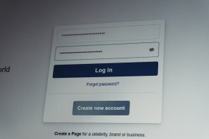 Facebook login screen with username and password fields website security, robot blocker, login form