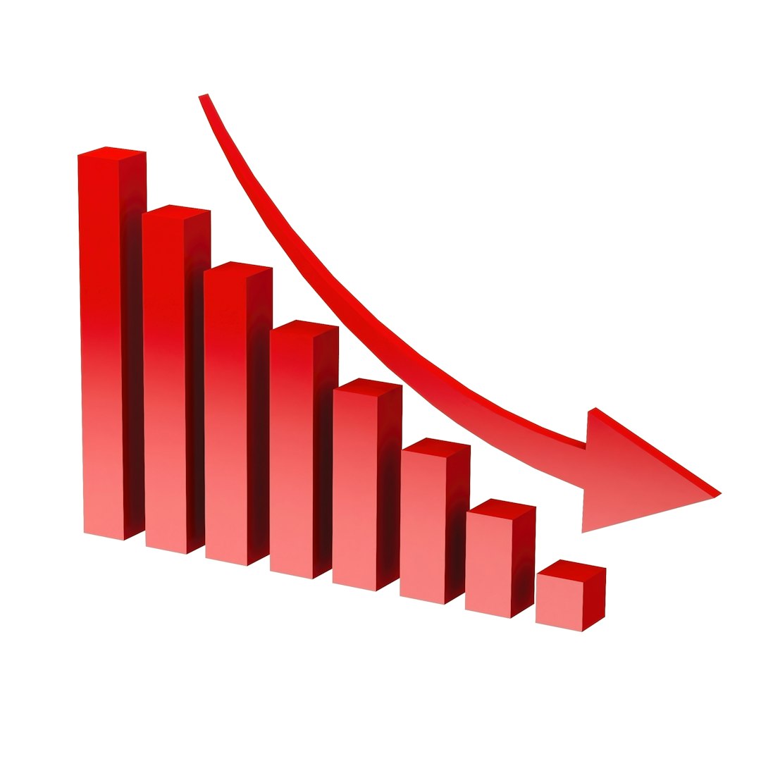 Red bar graph shows a downward trend speed test, vpn server, download graph