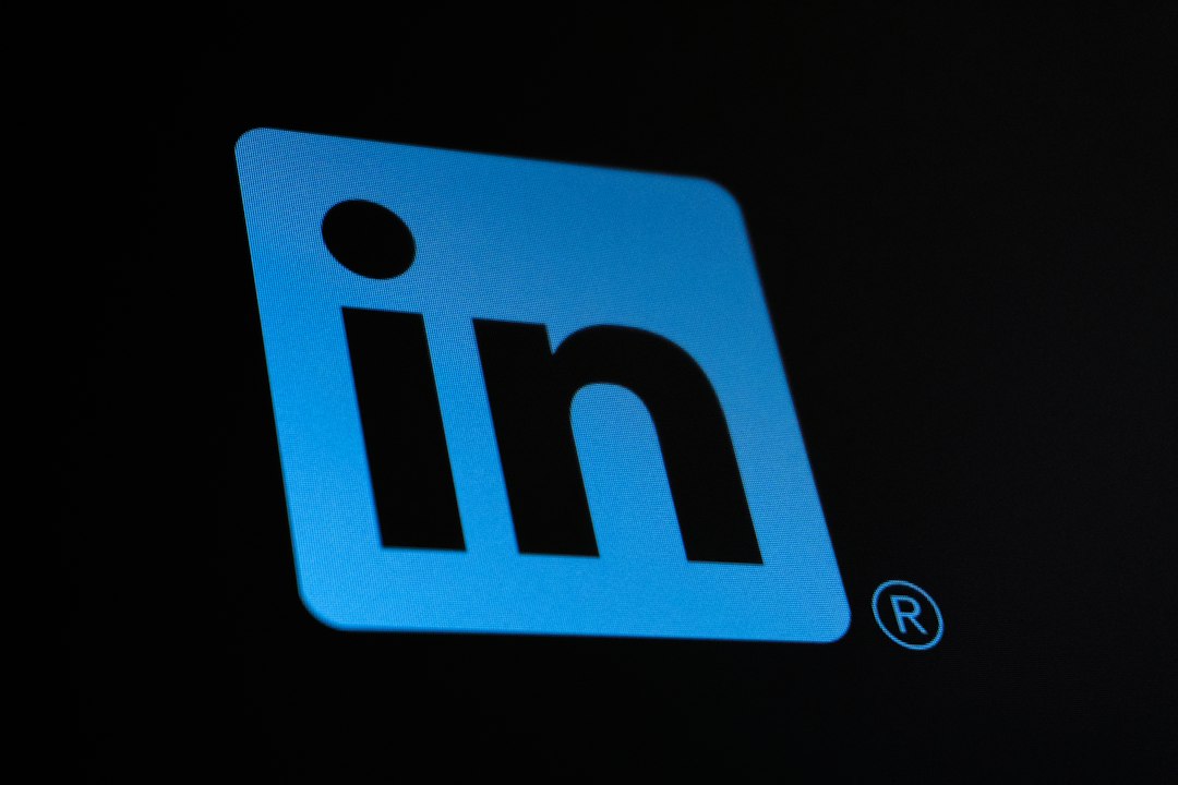 The linkedin logo on a dark background linkedin marketing, webinar promotion, social media post, b2b audience