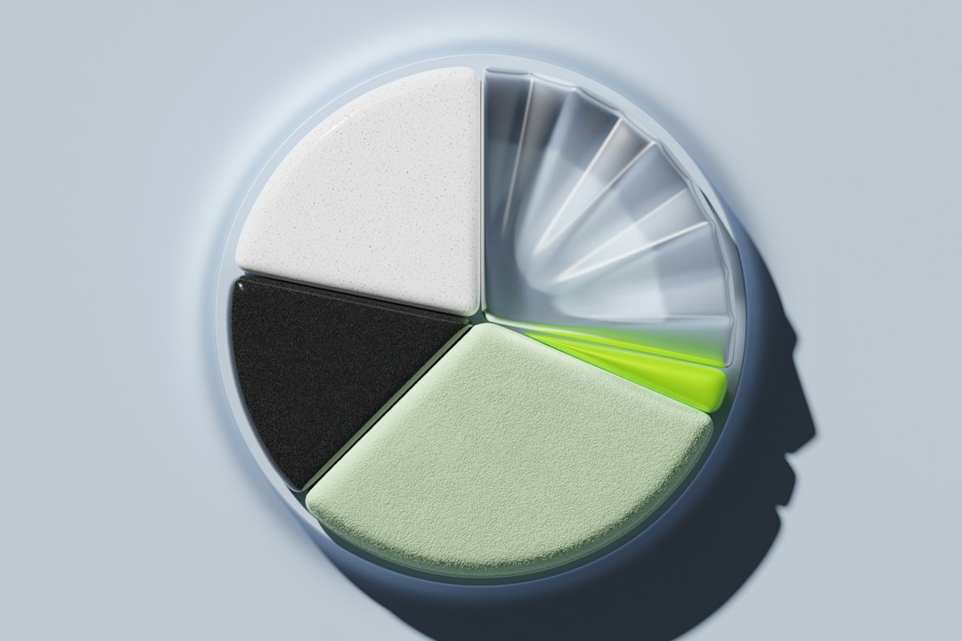a close up of a circular object with different colors market share chart, competitor websites, audience overlap