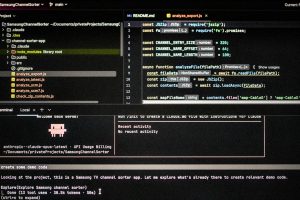 Computer screen displaying code and project files server configuration, timeout settings, performance metrics