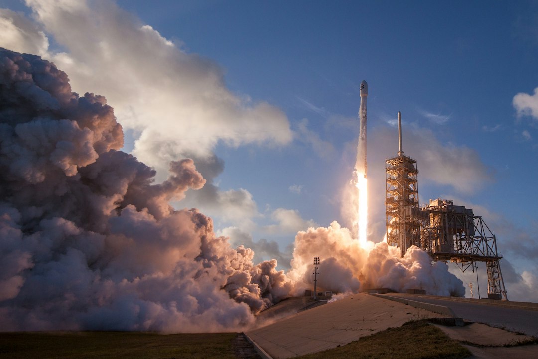 rocket ship photography rocket launch blockchain deployment