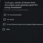 Survey asking about premium subscription goals email signup form, consent checkbox, privacy notice