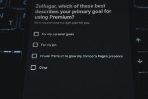 Survey asking about premium subscription goals email signup form, consent checkbox, privacy notice