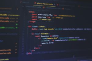 Svelte code displayed on a dark computer screen in a code editor typescript javascript code editor